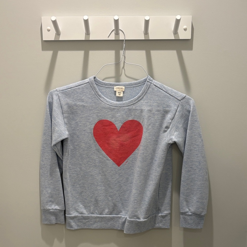 Crewcuts light blue sweatshirt  with heart